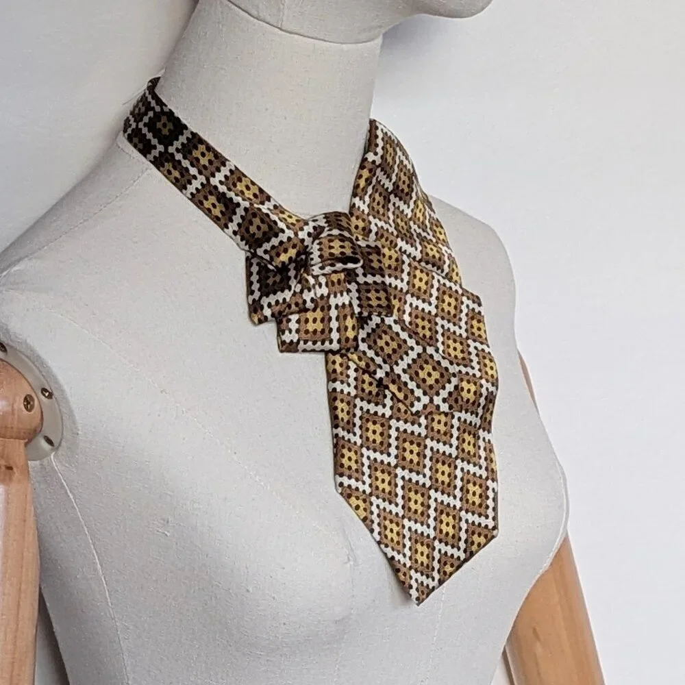Ogsplosh Unisex Ascot Scarf Neckwear Size Long Gold Cream